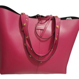 Versace Fuchsia Tote with Gold Accents